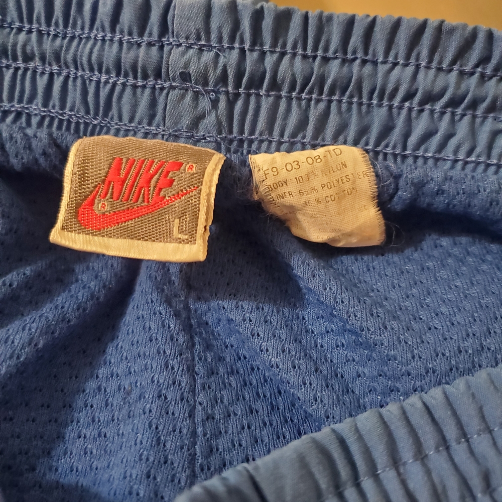 90s Nike Track Pants Rare Silver Tag Vintage Nike Blue Teal Mens Large EUC - Picture 3 of 6